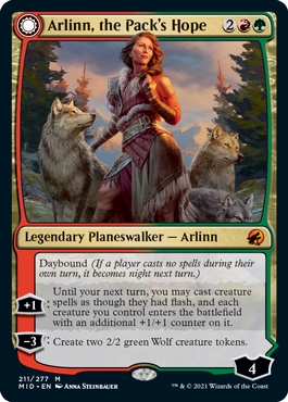 Arlinn, the Pack's Hope // Arlinn, the Moon's Fury Innistrad- Midnight Hunt